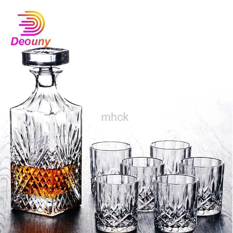 Bar Gereedschap DEOUNY Vierkante Kristallen Glazen Wijnfles Transparante Kruik Whisky Karaf 500 ML 1000 ML Thuis Bar Tool 240322