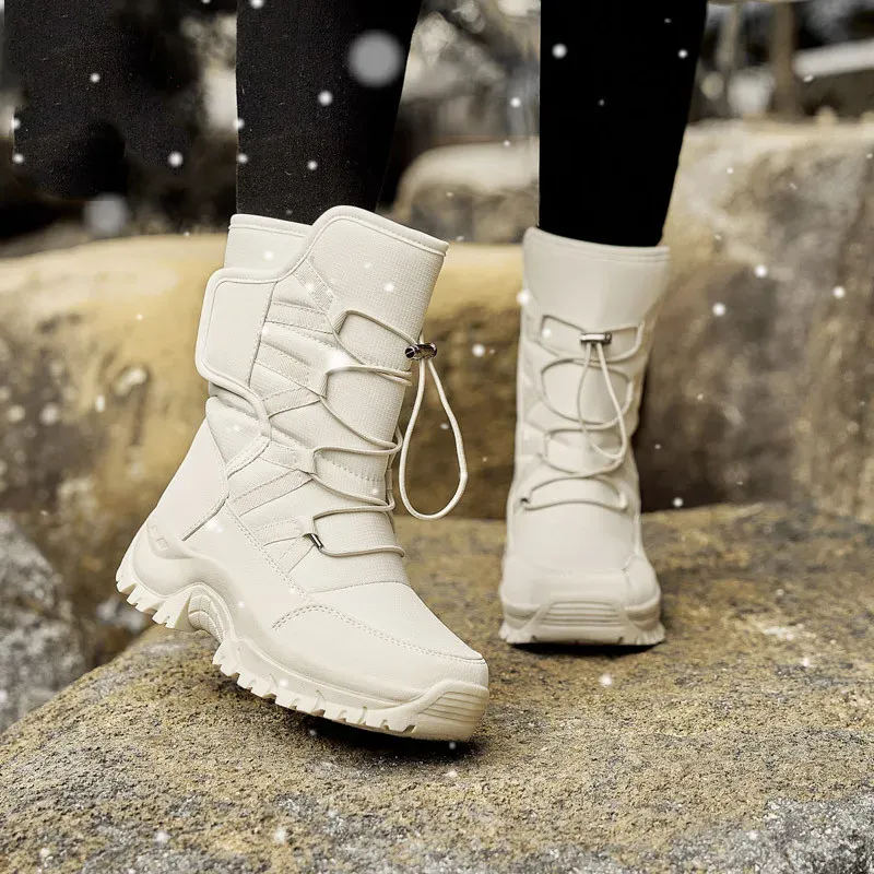 Buty na świeżym powietrzu Midcalf Women Boots Wysoka top żeńskie ciepłe buty zimowe bawełniane buty Wodoodporne buty turystyczne zapatos mujer