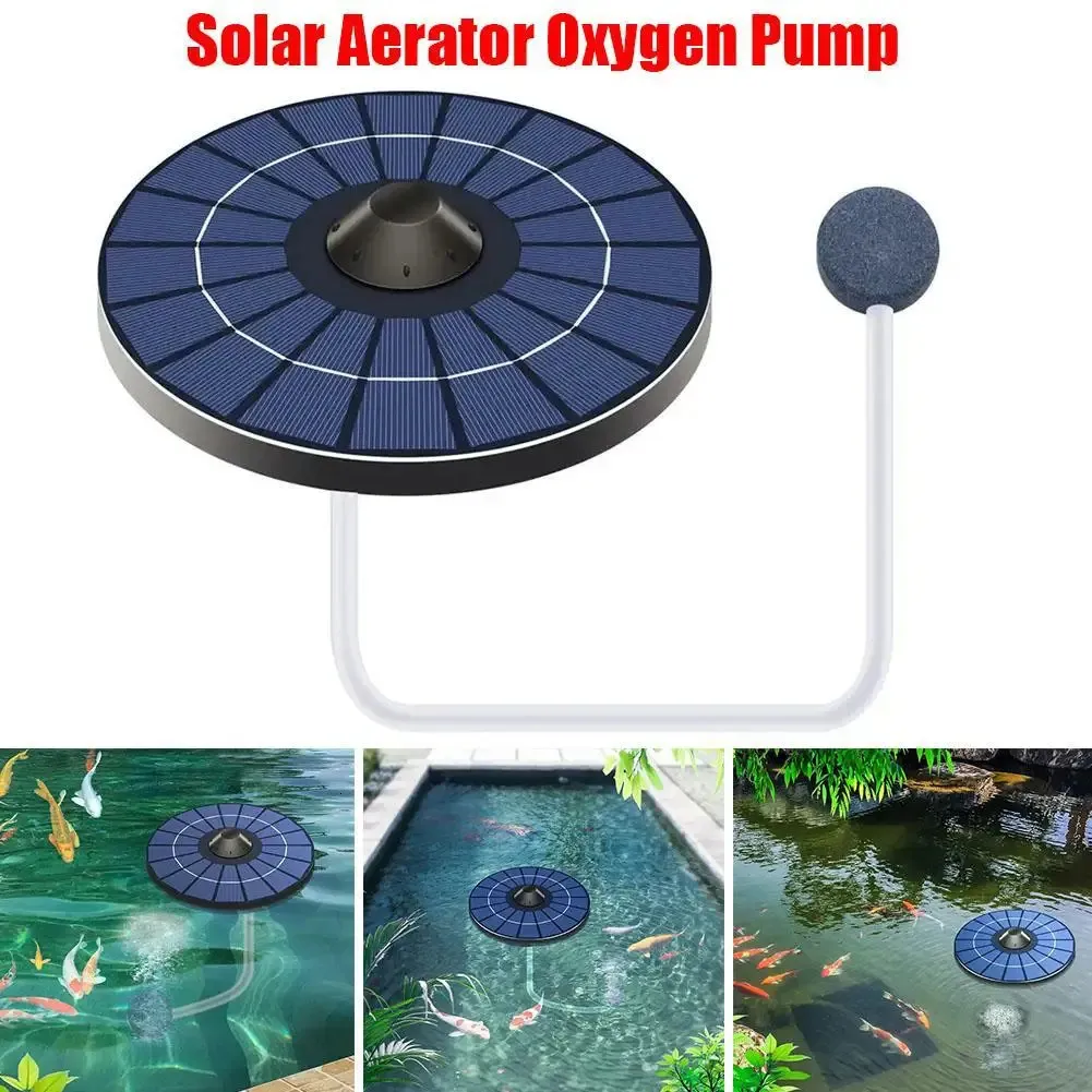 Pompe à oxygène d'aération solaire pompes d'aérateur d'air d'eau silencieuses stables pour l'oxygénation de pêche en plein air d'aquarium de réservoir de poissons 240308