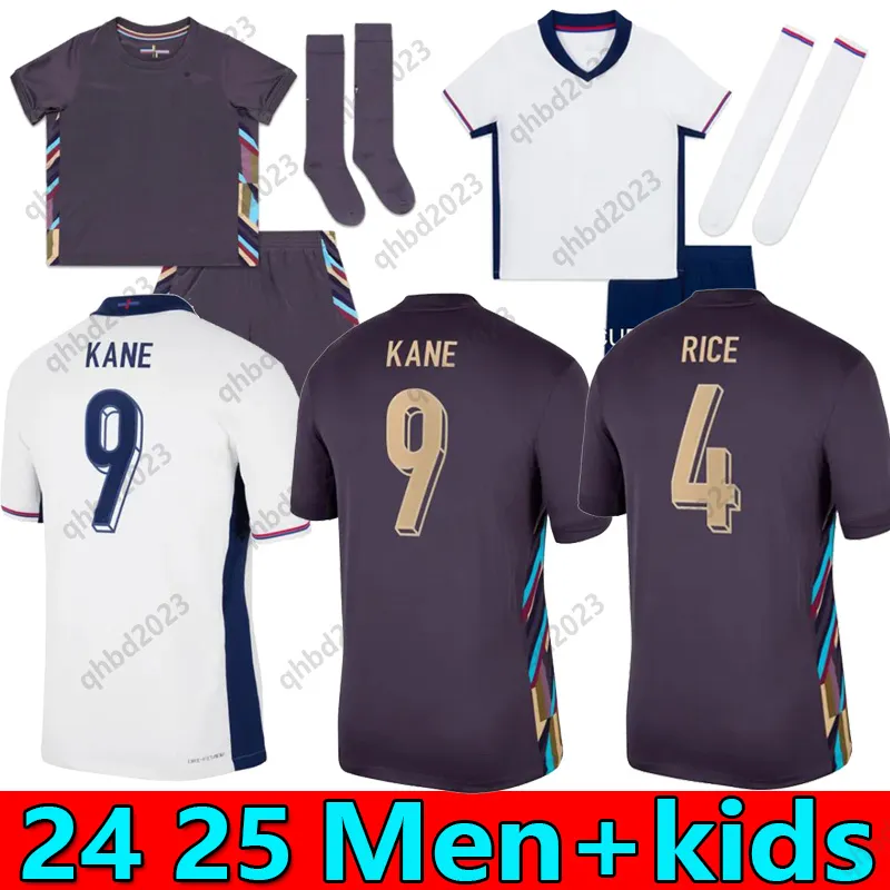 16-2xl Dorosły Set 24 25 Anglii Jersey Bellingham Rashford Kane Sterling Grealish Football Shirt 2024 Euro Puchar Narodowa Drużyna Narodowa Dom Men Kit Saka Rice Foden