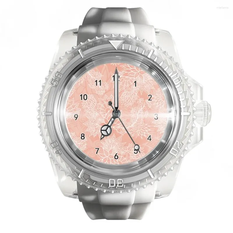 Wristwatches Transparent Silicone Watch Leaf Rose Gold Geometric Men's And Women's Watches Fashion Quartz Wrist