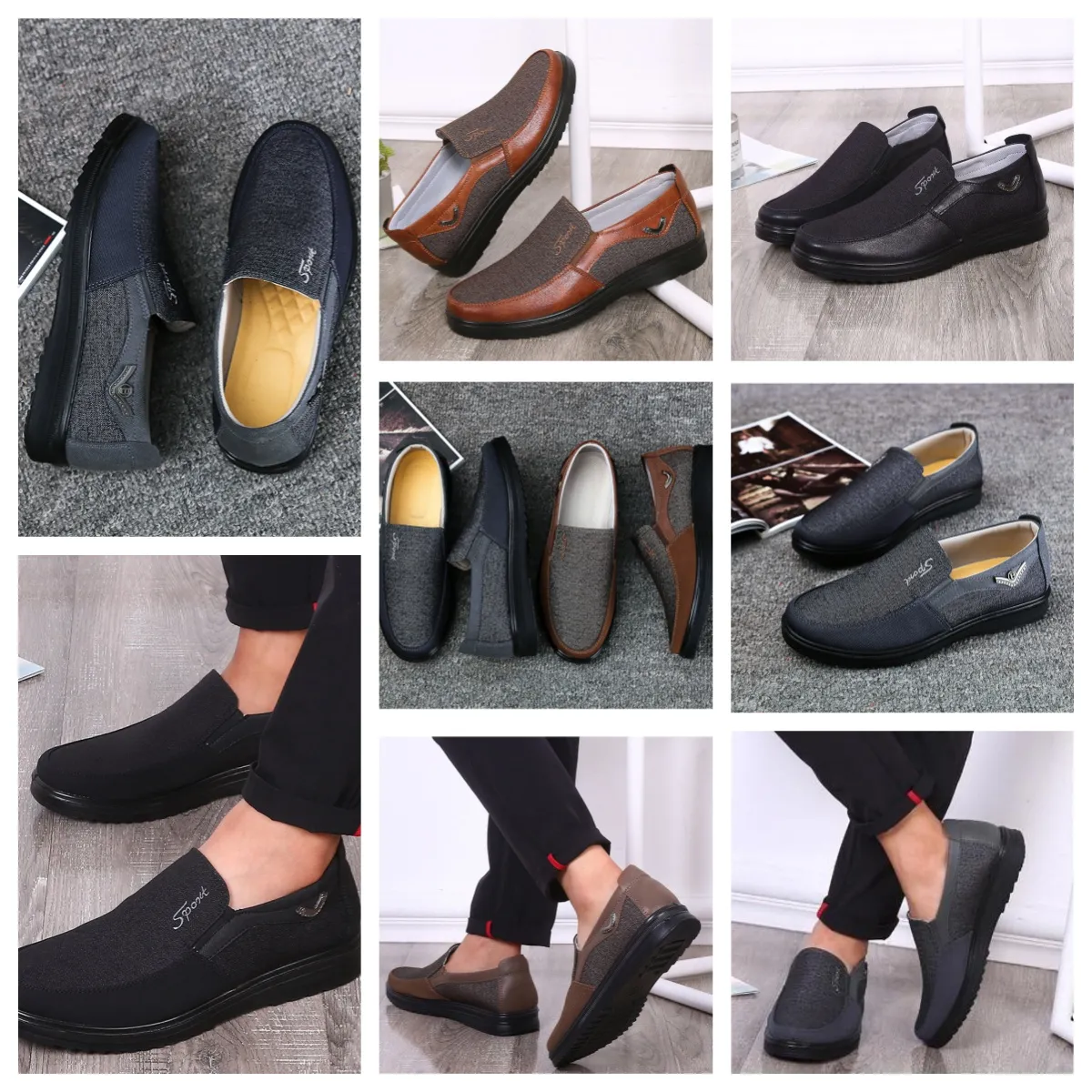 Casual Shoe GAI sneaker sport Cloth Shoe Mans Formal Classic Top Shoe Soft Sole Flats Leathers Men Shoe Black comfort softs size 38-50