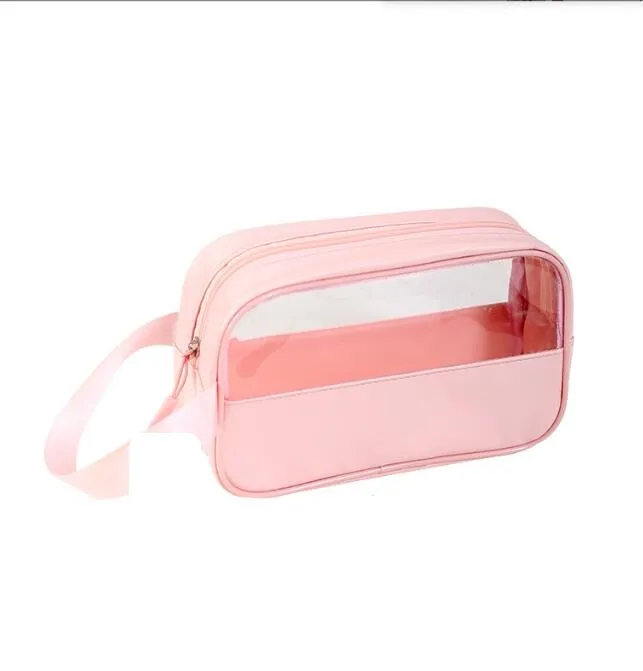 Sac fourre-tout transparent purae pour femmes et filles, sac de maquillage à la mode, sac de rangement de grande capacité