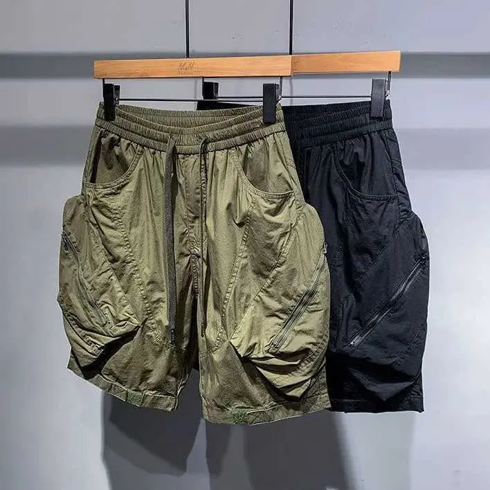 Shorts masculinos moda masculina caogo shorts grande bolso jogger shorts hip hop roupas de rua harajuku calças plus size roupas de rua hip hop calças esportivas j240322