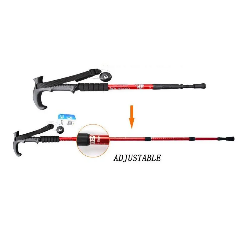 Pólos de Trekking Anti Choque Pólo Tralight Bengalas Ajustáveis Caminhadas Bengalas Telescópica Muleta para Nordic Drop Delivery Sports Out Dhgie