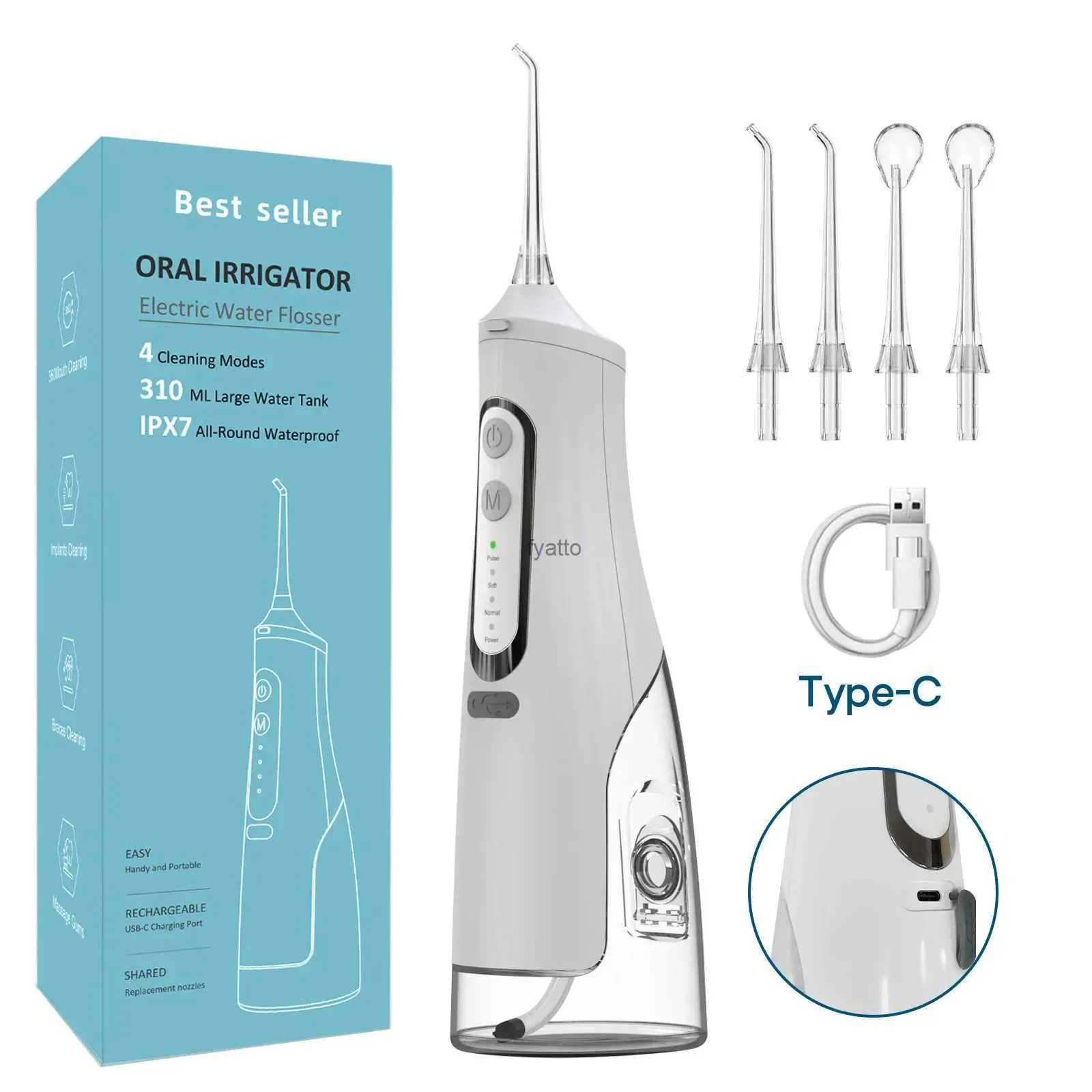 Autres appareils Irrigateur oral à brosse à eau portable rechargeable utilisé pour le nettoyage avec 4 modes de dents saines !Réservoir amovible de 310 ml H240322