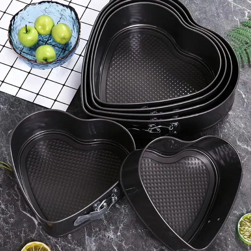 Moldes para hornear Pan reutilizable Pan en forma de corazón Springform Bpa Free Non-Stick Cheesecake Resistente al calor para en forma de corazón