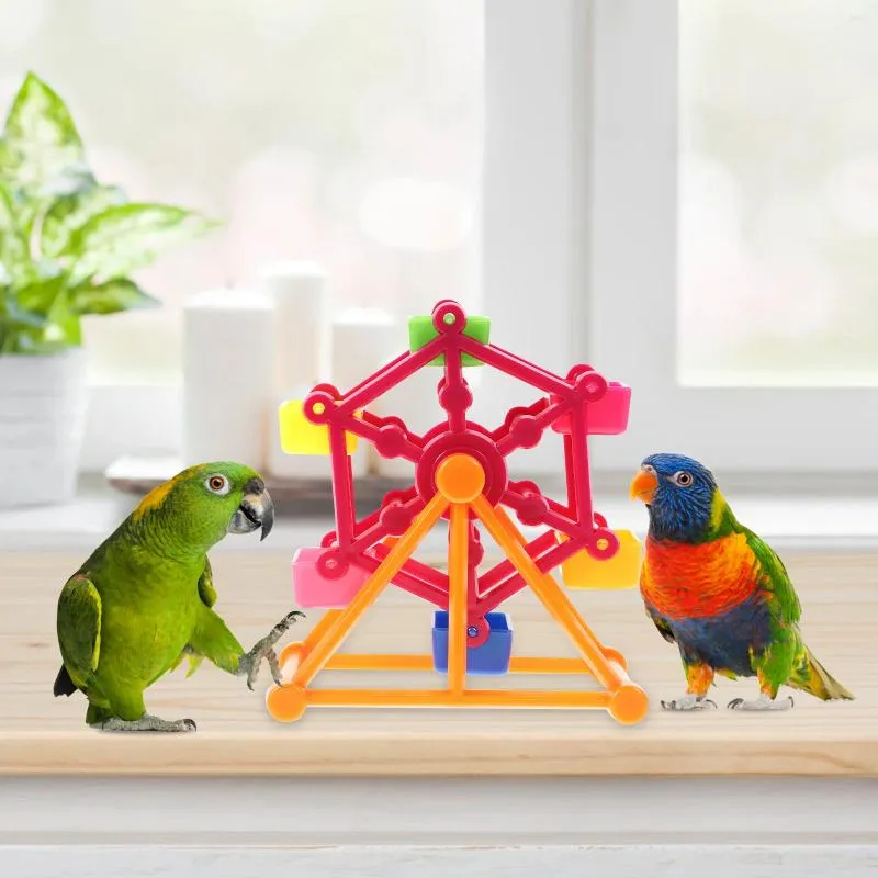 Otros suministros para pájaros Juguete para loros Decoración del hogar para mascotas Molino de viento Entrenamiento para roer Prop Forrajeo de plástico