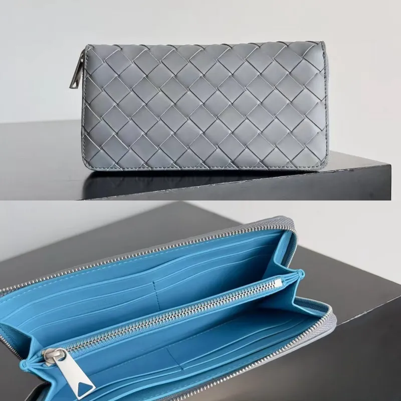 織り長い財布はシンプルで耐久性があり、メンズの贈り物として使用できますスペース容量は大きく、ジッパーは詳細にスムーズに動作します