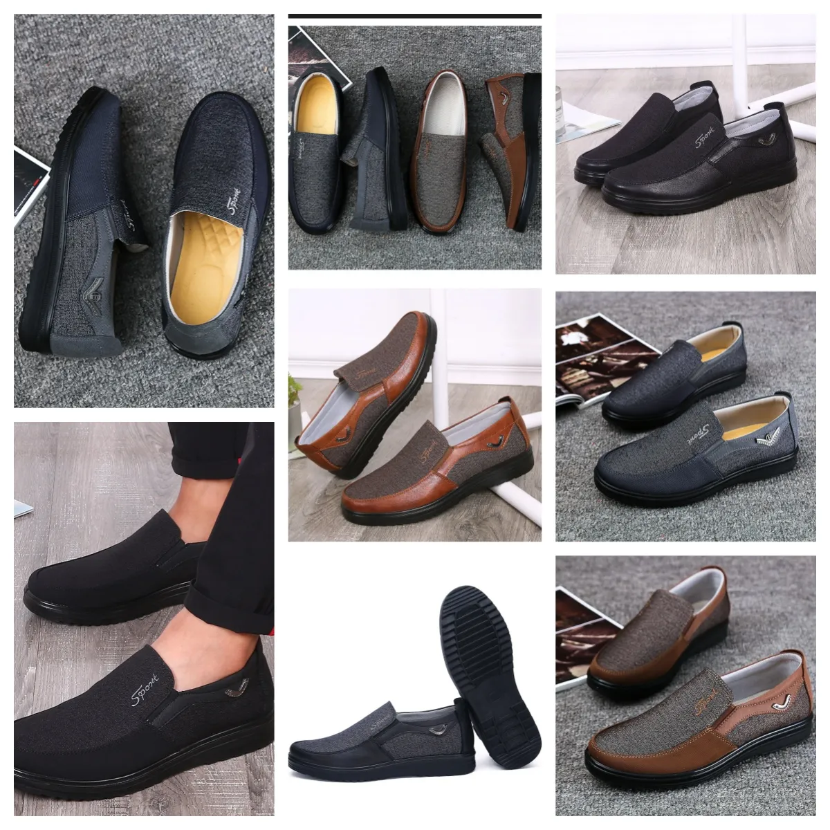 Casual Shoes GAI sneaker sport Cloth Shoe Mens Formal Classic Top Shoe Soft Sole Slipper Flat Leather Mens Shoe Black comforts soft size 38-50