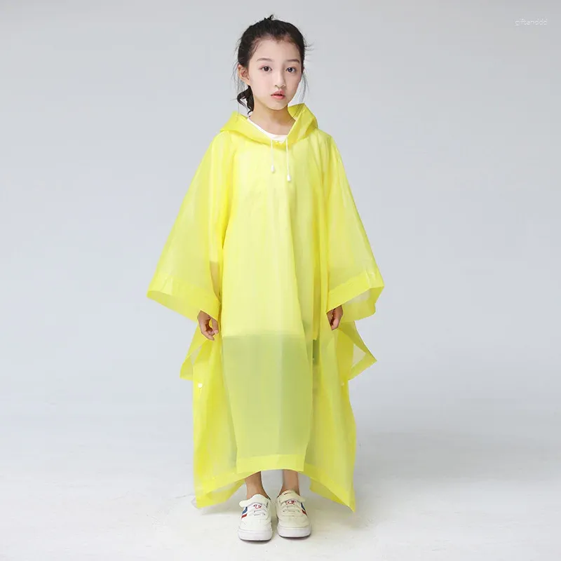 Raincoats Thickened Transparent Children Raincoat Hooded Cute Waterproof Rainwear High Quality Walking Pupils Boy And Girl Jacket