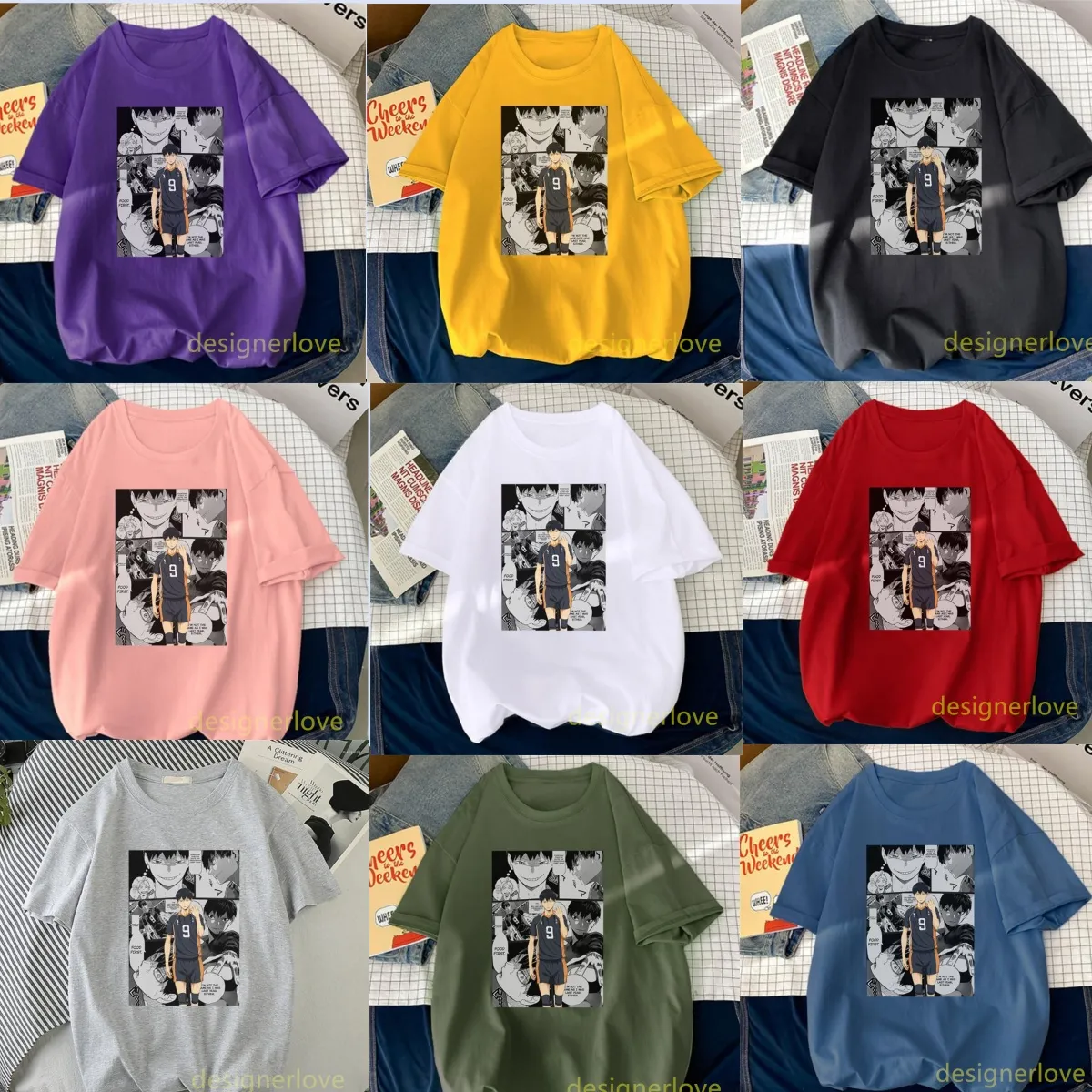 haikyuu t-shirt anime haikyuu tshirt designer mens kageyama tobio janpan tecknad trendig överdimensionerad t-shirt plus storlek svart vit röd grå man outfit rolig bokuto