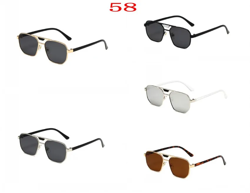 Óculos de sol unissex designer novo 58 óculos estilo europeu e americano óculos de sol metal clássico eterno