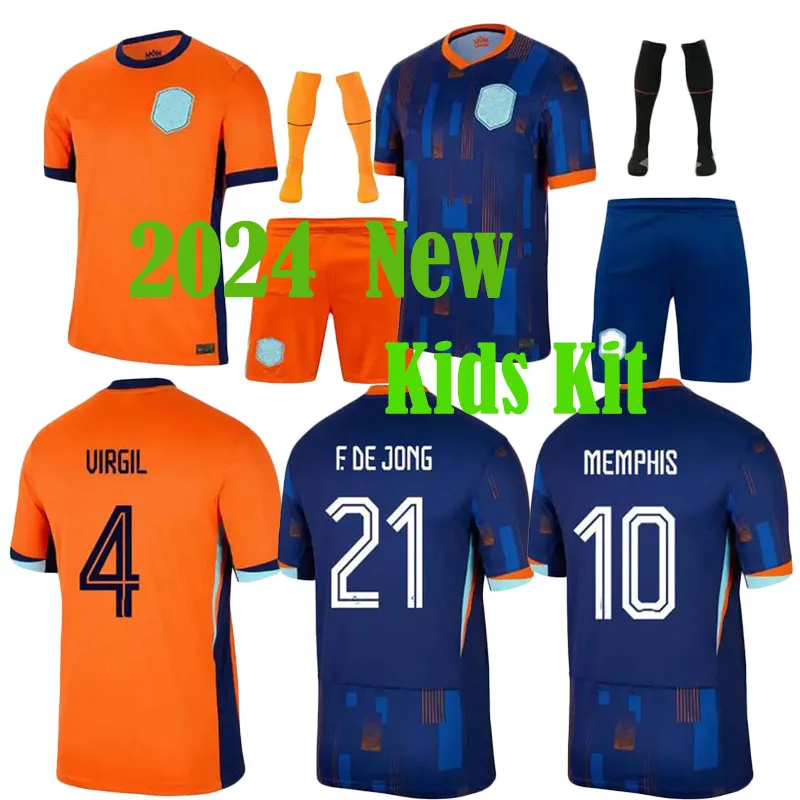 2024 25NETHERLANDSメンフィスサッカージャージー2024オランダクラブジャージーデリグヴァージルダンフリースバーグビジンシャツklaassenブラインドフットボールファンバージョンシャツキッズキット