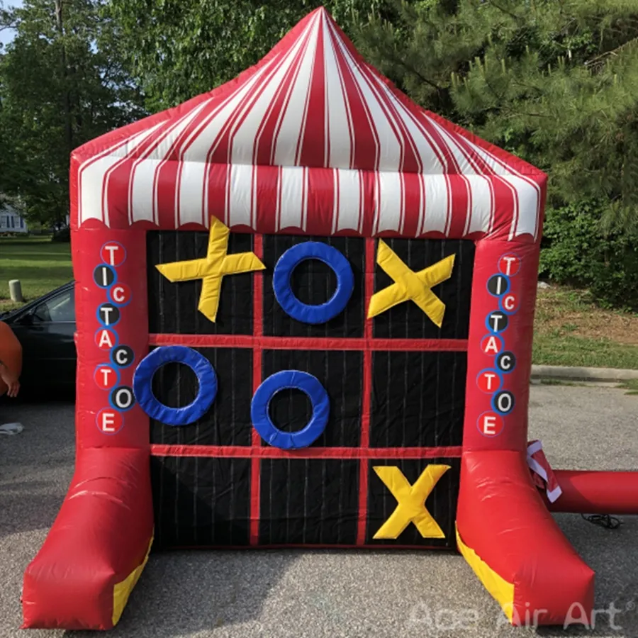wholesale Oxford Inflatable TIC-TAC-TOE Model 3mWx2mDx3.5mH (10x6.5x11.5ft) Game Equipment with Air Blower for Kids Play/Amusement Toy