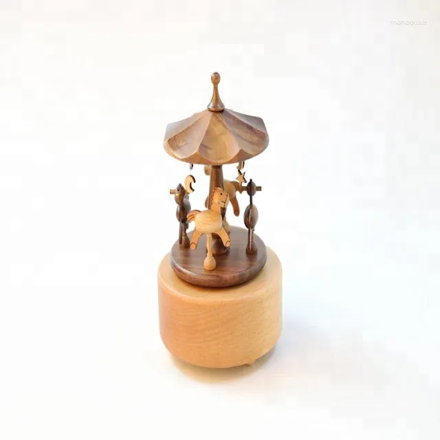 Decorative Figurines Latest Wooden Gift Items Merry-go-round Music Box