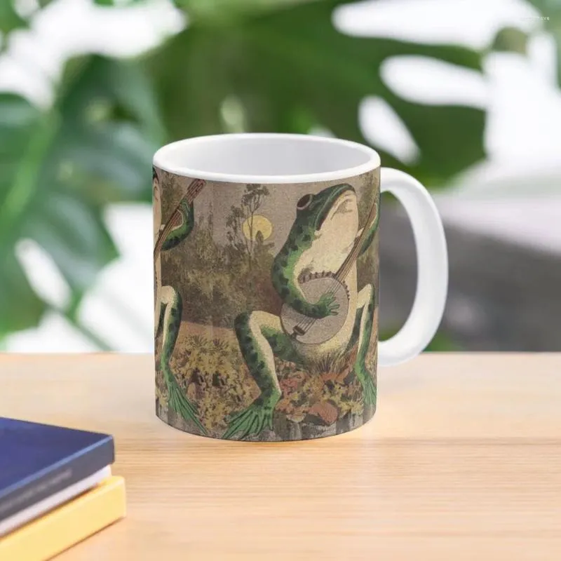 Mugs Frog Playing The Banjo Design Coffee Mug Glasses Thermal For Breakfast