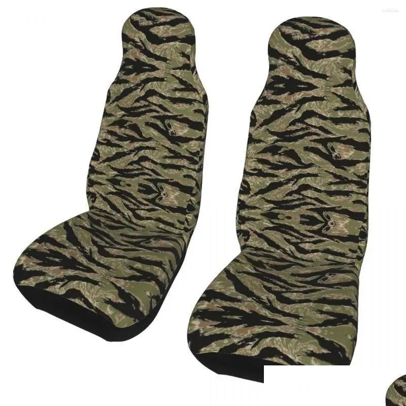 Coprisedili per auto Ers Tiger Stripe Camo adatto per auto Suv militare tattico mimetico sedili avvolgenti protettore donne consegna goccia Automob Otj0N