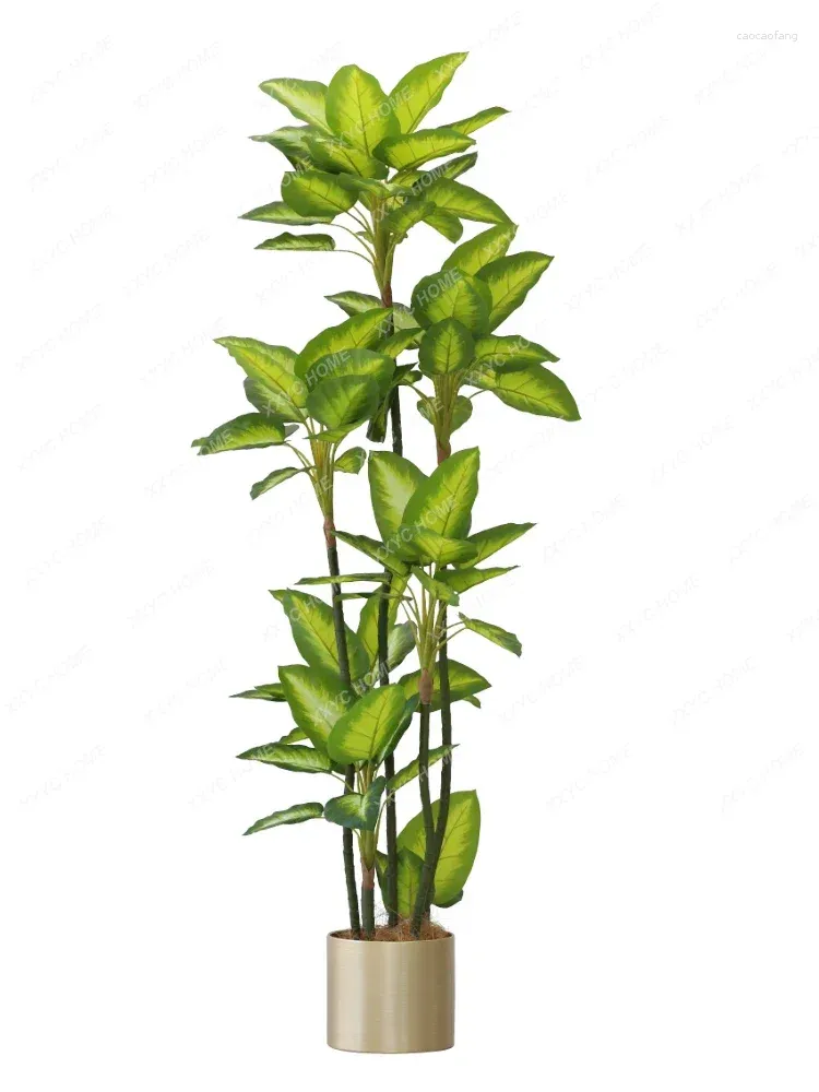 Flores decorativas planta artificial vaso branco lifestrong terra bonsai biônico verde decoração interior ornamentos