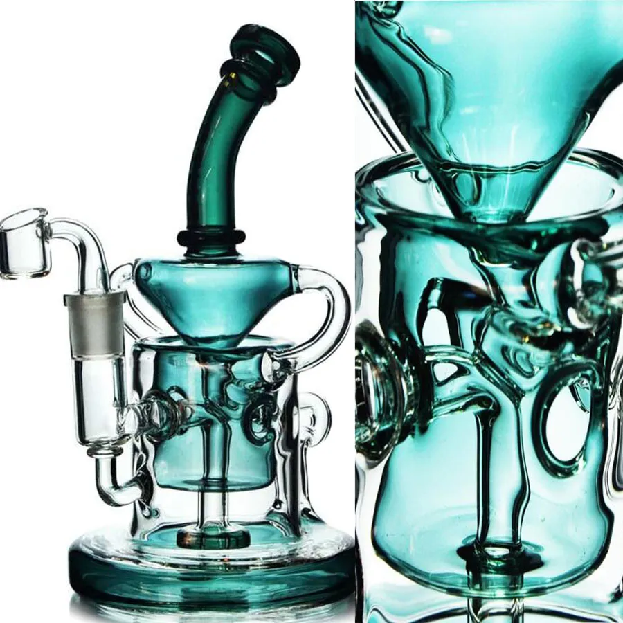 8.6inhcs Beaker Base Dab Rigs glass Water Pipes Hookahs Unique Glass Bong Recycler Dab Rigs With 14mm Joint