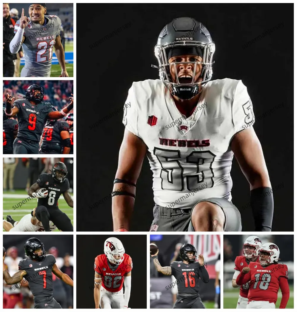 Maglia UNLV Rebels Isaiah Sayles Kyle Williams Jordyn Morgan Anton Ambuehl Noah McKinney Kaleo Ballungay Mens Youth college Cucito personalizzato UNLV Football nuovo