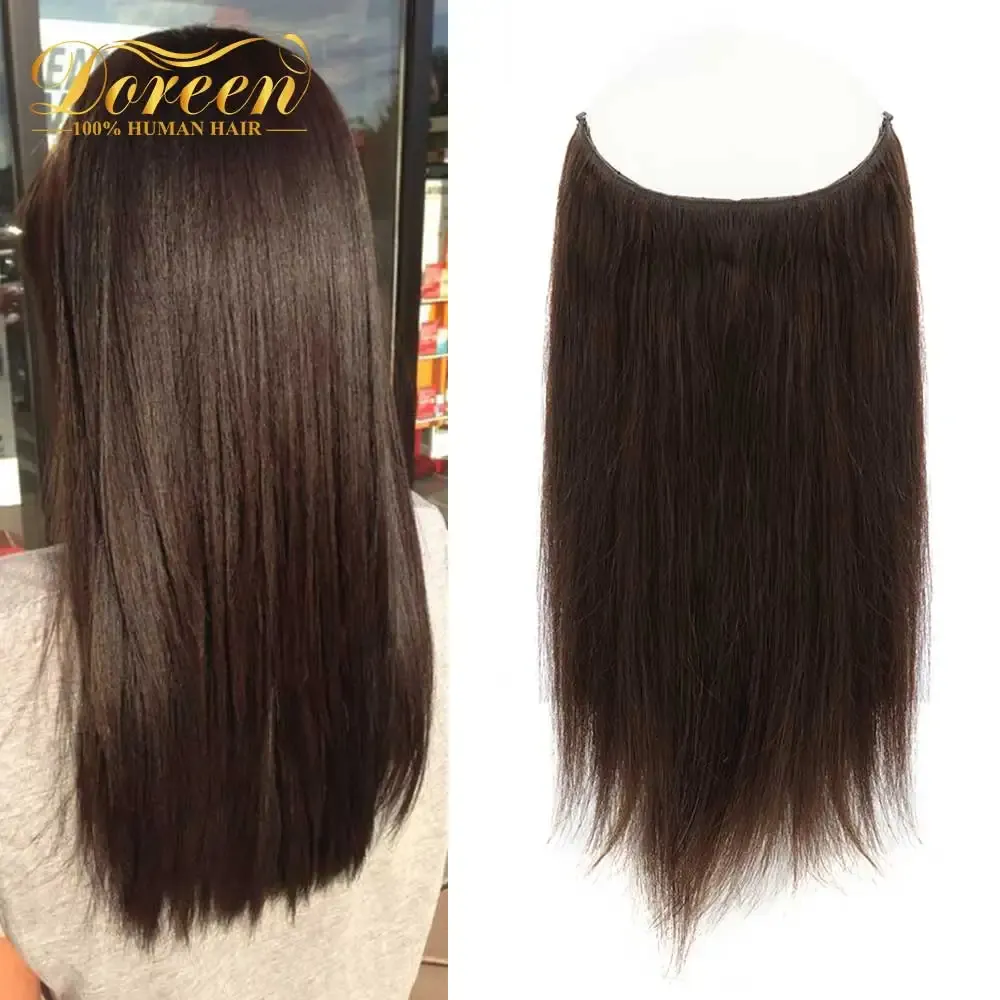 Pièce Doreen 100g 120g Machine à cheveux européenne Remy pince en une seule pièce Extensions de cheveux humains avec fil de poisson réglable