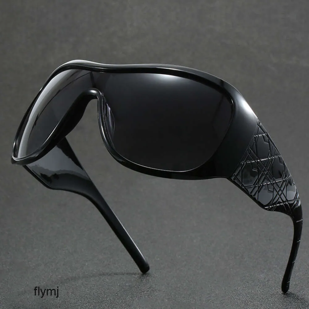 2 pcs Fashion luxury designer New Y2K sports mirror fully wrapped large frame windshield outdoor sunshade sunglasses UV resistant