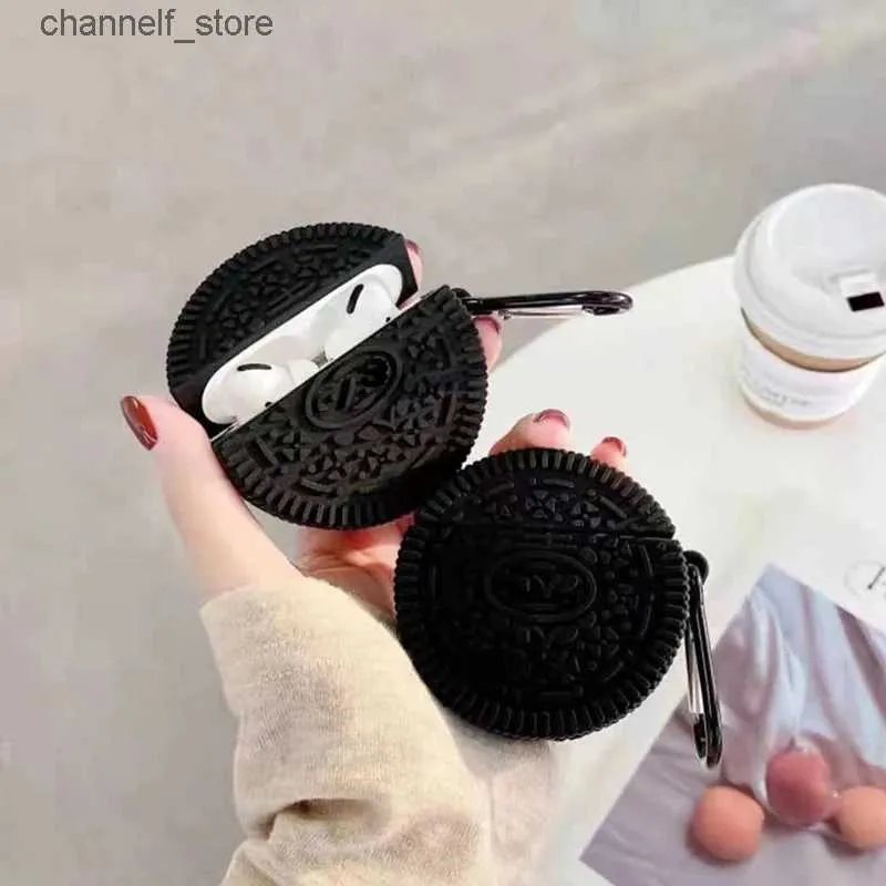 Hörlurstillbehör 3D Chocolate Cookies Biscuit Earphone Fall för AirPods Pro Söta tecknad hörlurar laddningslåda Täckning för AirPods 12 3 2021y240322