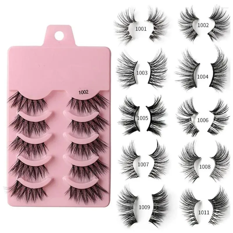 False Eyelashes 5 Pairs Half Fake Lashes Soft Natural Fluffy Makeup Cat Extension Eye Faux Maquiagem Cils Tool L G2C8