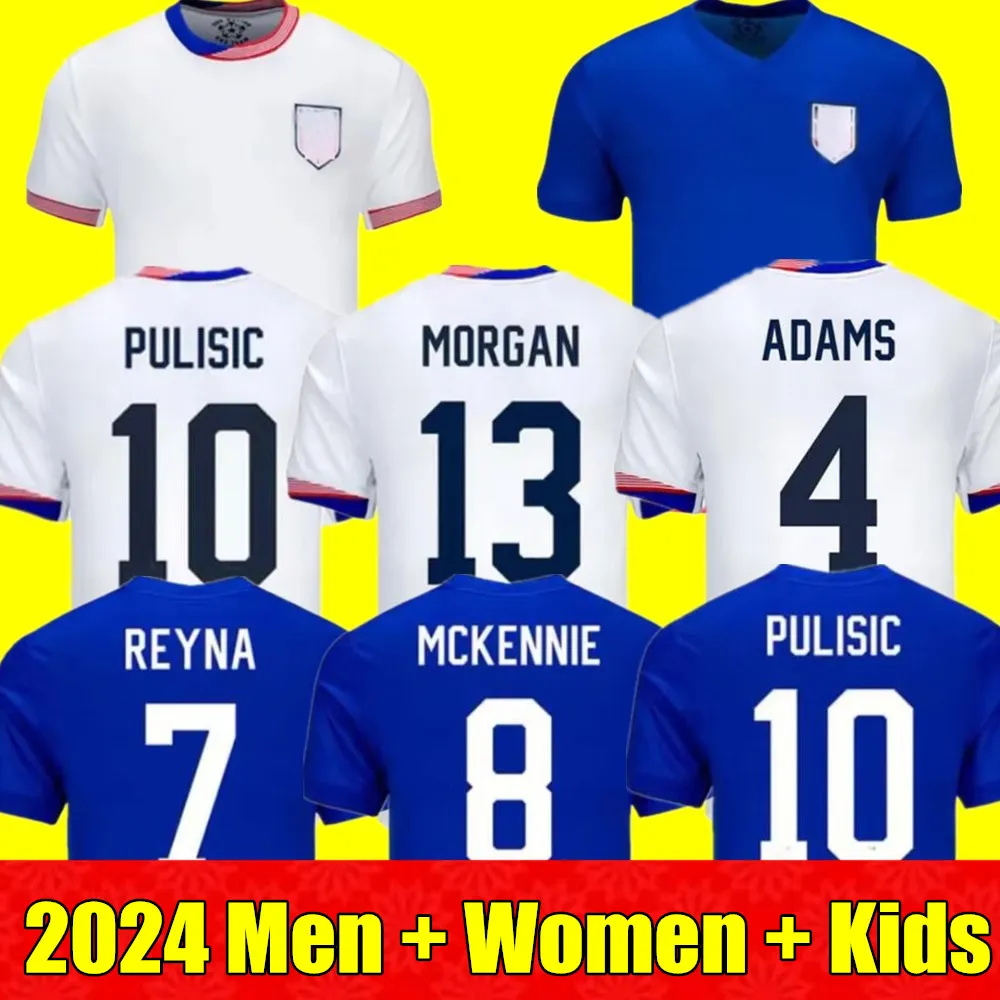 2024 Pulisic McKennie Soccer Jersey Smith Morgan Balogun Musah Adams America Shird United States Camisetas Home Away USA MEN CHIDS KIT UNIORIT