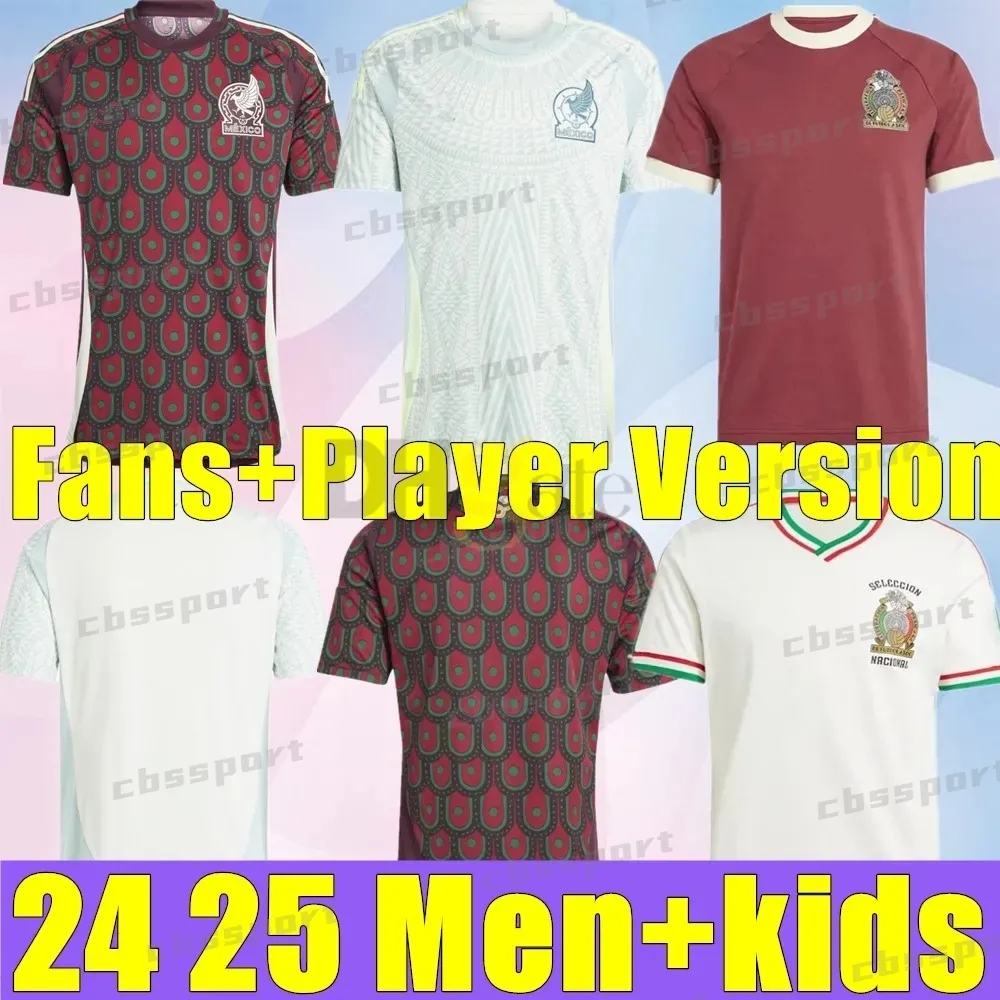 المكسيك 2024 COPA America Raul Chicharito Soccer Jerseys 2023 Lozano Dos Santos 24 25 H.Lozano Men Kids Football Resirts Aworms Fans Player نسخة