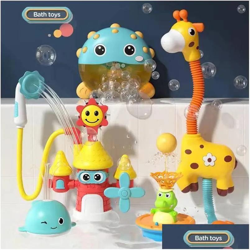 Jouets de bain Baignoire à pulvérisation d'eau Robinet de salle de bain pour bébé Douche Powerf Ventouse Jeux pour enfants Cadeaux 230505 Drop Delivery Kids Maternité Otmso