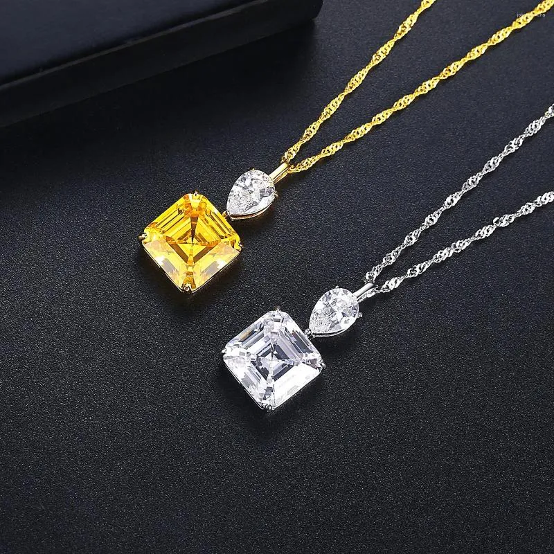 Termerler S925 Gümüş Kolye Kare Kolye Kadınlar İçin Premium Moda Mücevher Hediyesi