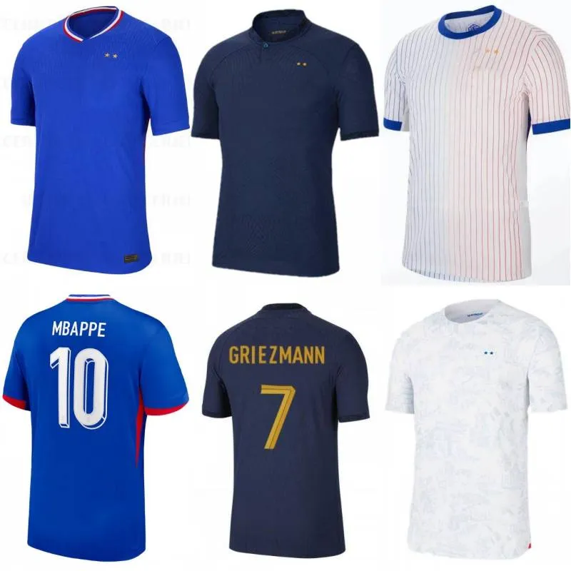 2024 Frankrijk Voetbalshirts MBAPPE BenzEMA CAMAVINGA T.HERNANDEZ COMAN SALIBA Heren GRIEZMANN RABIOT NKUNKU DEMBELE GIROUD TCHOUAMENI GUENDOUZI KOUNDE Kindertenue