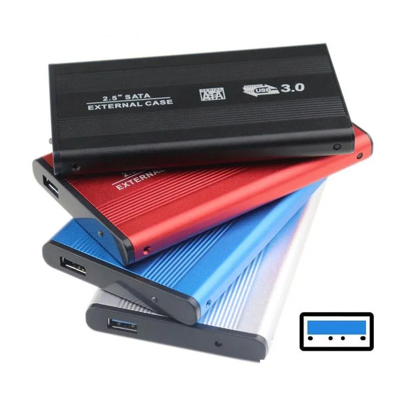 Caixas de HDD 2,5 polegadas USB 3.0 Caso externo Disco rígido Sata Caixa de armazenamento Caixa de alumínio com sacos ou entrega de varejo Co OTGZ6