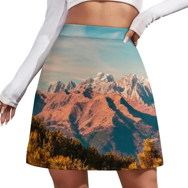Skirts Sunny Autumn Day At The Mount Tersadia In Italian Alps Mini Skirt Luxury Women Summer