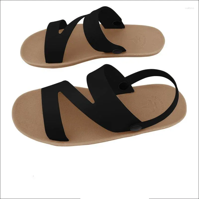 Sandaler män mjuka däck gummi flip flops sommar mode andningsbara avslappnade skor strand sandalier hombre