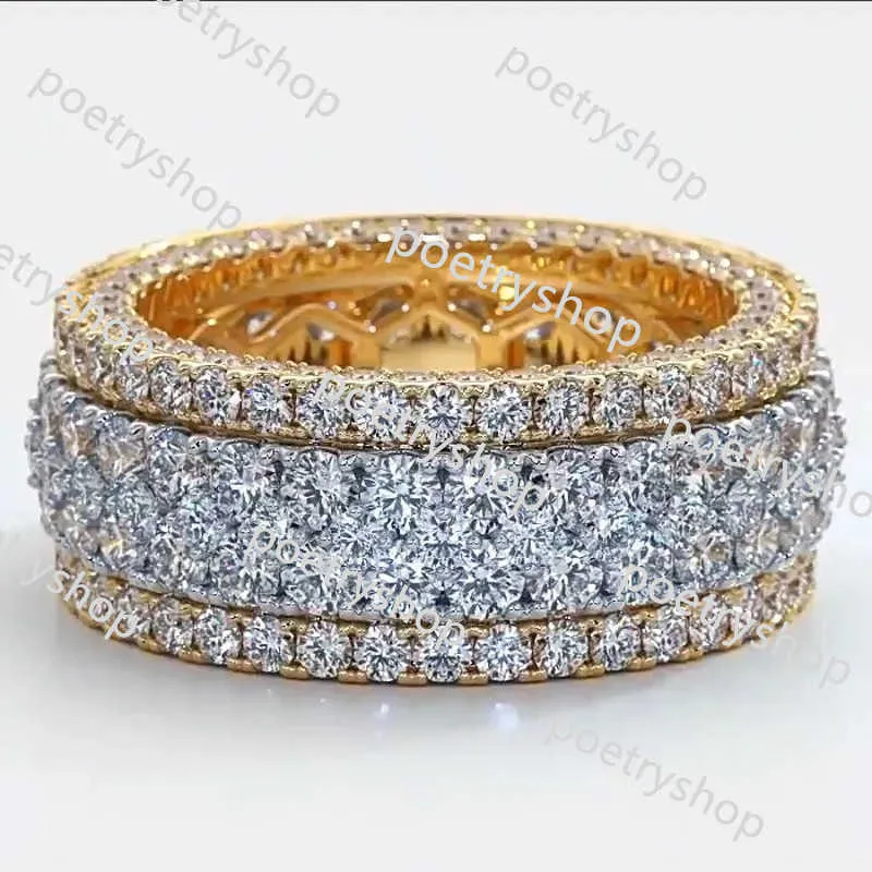 Bandringe, Luxus-Ring, Designer-Ringe für Damen, 14 Karat Gold, Lab-Diamant-Fingerring, rostfreies, plattiertes Silber, Bandringe für Männer, Party, Hochzeit, Verlobung, Designer-Schmuck