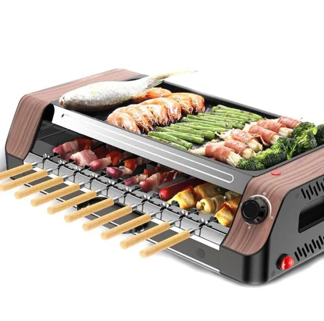 Multifunctionele elektrische Koreaanse elektrische automatische roterende barbecuemachine Anti-aanbak Rotator5736819
