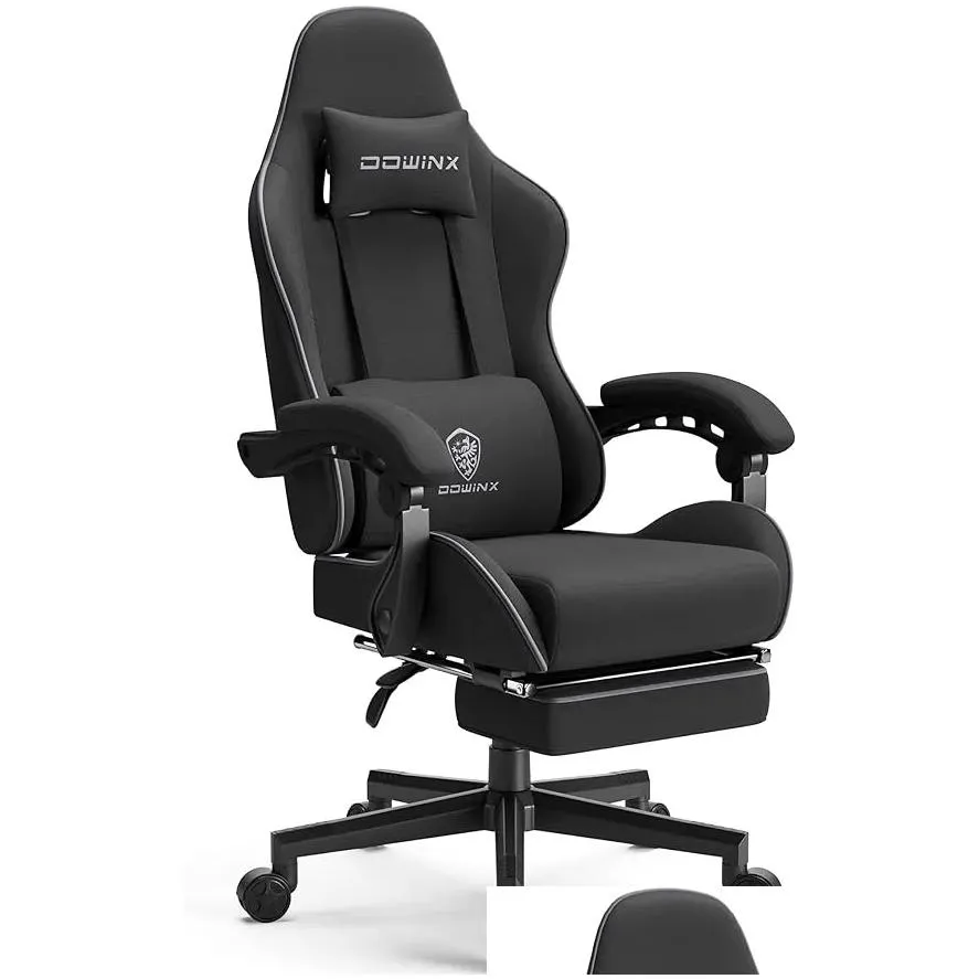 Andere Möbel Dowinx Gaming Stuhl Stoff mit Taschenfederkissen Mas Game Tuch Kopfstütze Ergonomische Computer Fußstütze 290 Pfund Drop Ott0G