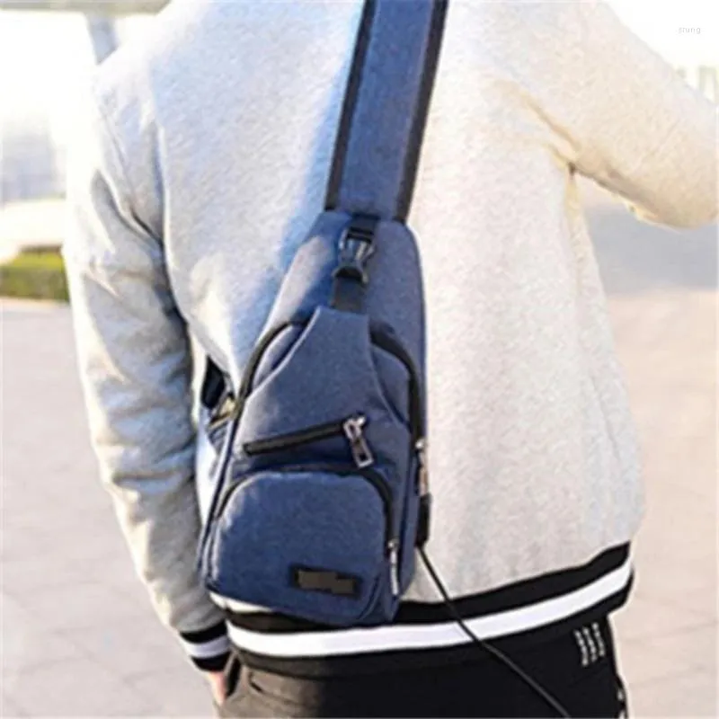 Мужская сумка для зарядного устройства USB с защитой от кражи, нагрудный ремень Оксфорд, спортивная сумка через плечо, маленькая портативная сумка для отдыха и путешествий