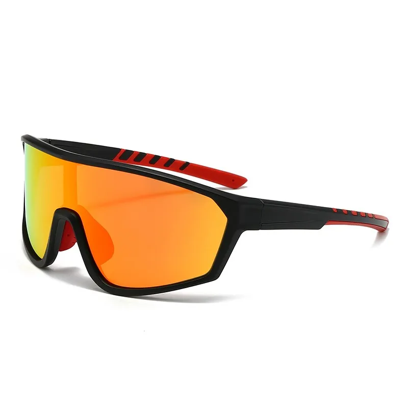 Gafas de sol de diseño Gafas de sol de lujo para mujer Gafas de sol para hombre Nuevas gafas de sol deportivas con montura grande Gafas de sol de moda deslumbrantes Gafas para montar en bicicleta 3802 negro rojo