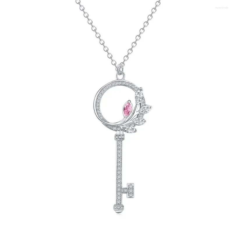 Chains STL Border European And American S925 Sterling Silver Necklace Female Forest Style Key Niche Design High-end Zirconia