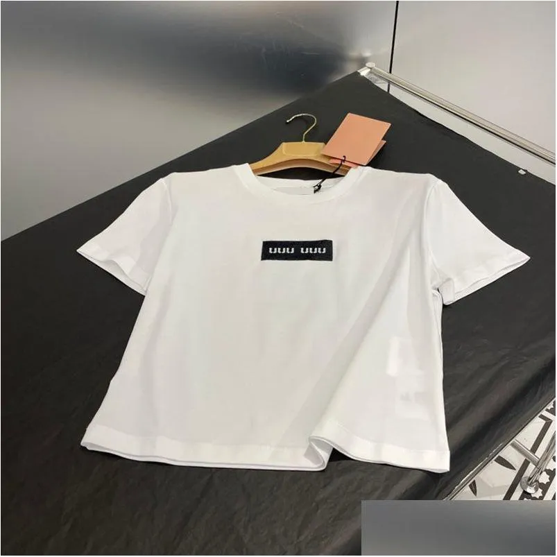 Mulheres T-shirt Carta Mulheres Camiseta Branca Casual Tees Tops Verão Diário Manga Curta Camisas Esportivas Drop Delivery Vestuário Roupas Otkep