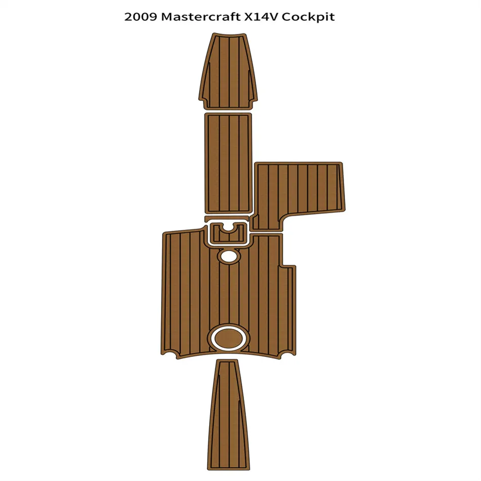 2009 Mastercraft X14V Cockpit Pad Boat Eva Foam Faux Teak Deck Floor Mat Seadek Marinemat GatorStep Style Självhäftande