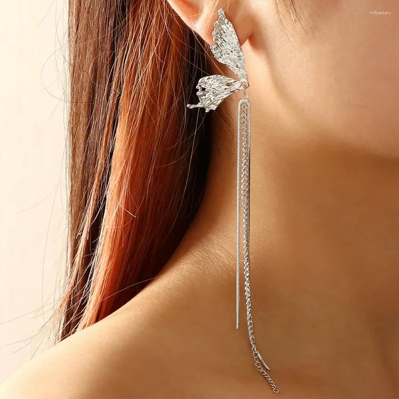 Dangle Earrings 2024 Elegant Temperament Butterfly Wing Long Chain Tassel For Women Statement Korean Joker