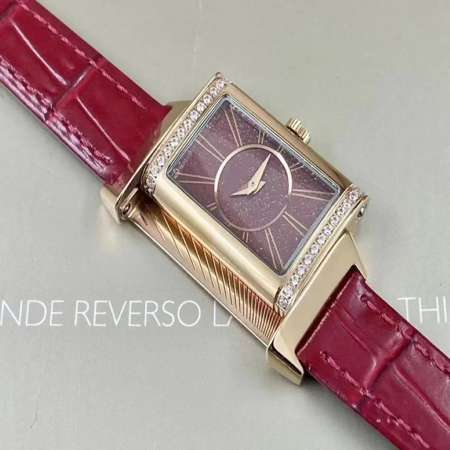 Nyaste små 23x39mm kvinnor tittar på Reverso ultratunna älskare gifter sig med rostfritt stål vintage lady edition kvarts högkvalitativ tjej wat185l