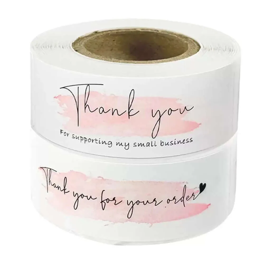 Розовая подарочная упаковка, 120 шт., наклейки «Спасибо за ваш заказ», поддерживающие мой бизнес, украшения упаковки, этикетки с печатью, канцелярские принадлежности r