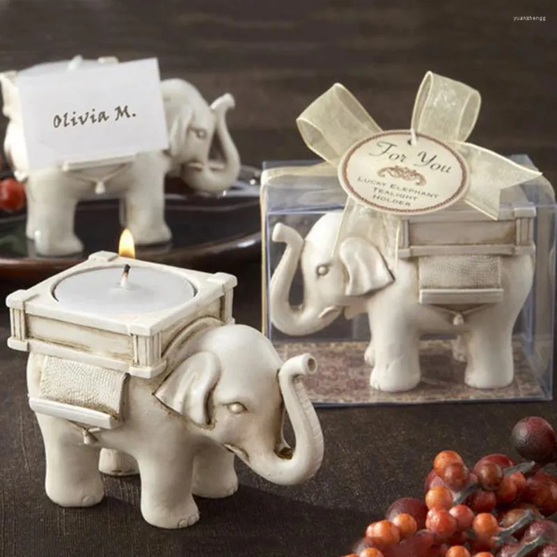 촛불 홀더 빈티지 수지 촛대 동물 새 코끼리 동상 홀더 웨딩 홈 장식 선물을위한 티 라이트