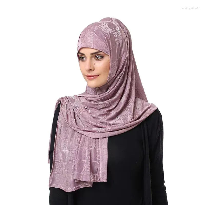 Vêtements ethniques Jersey extensible Hijab Dubaï Silk Soild Couleur Hijabs Écharpe Châles pour Pays-Bas Femmes musulmanes Headwrap Turban Bandeau